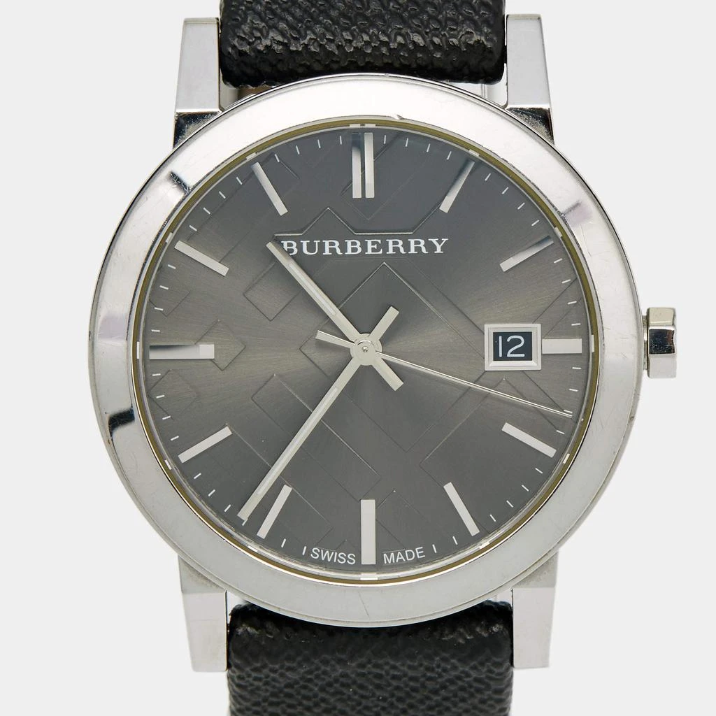 商品[二手商品] Burberry|Burberry Grey Stainless Steel Leather Heritage BU9024 Men's Wristwatch 38 mm,价格¥1287,第3张图片详细描述