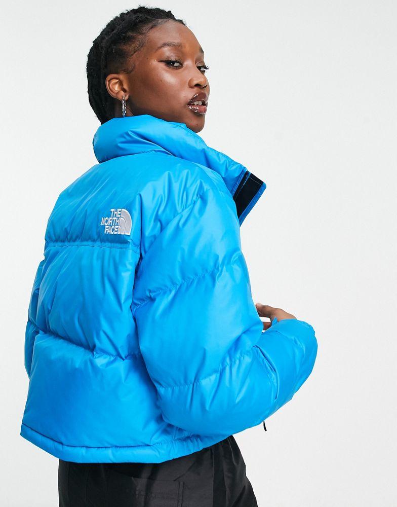 The North Face Nuptse cropped down jacket in bright blue商品第2张图片规格展示