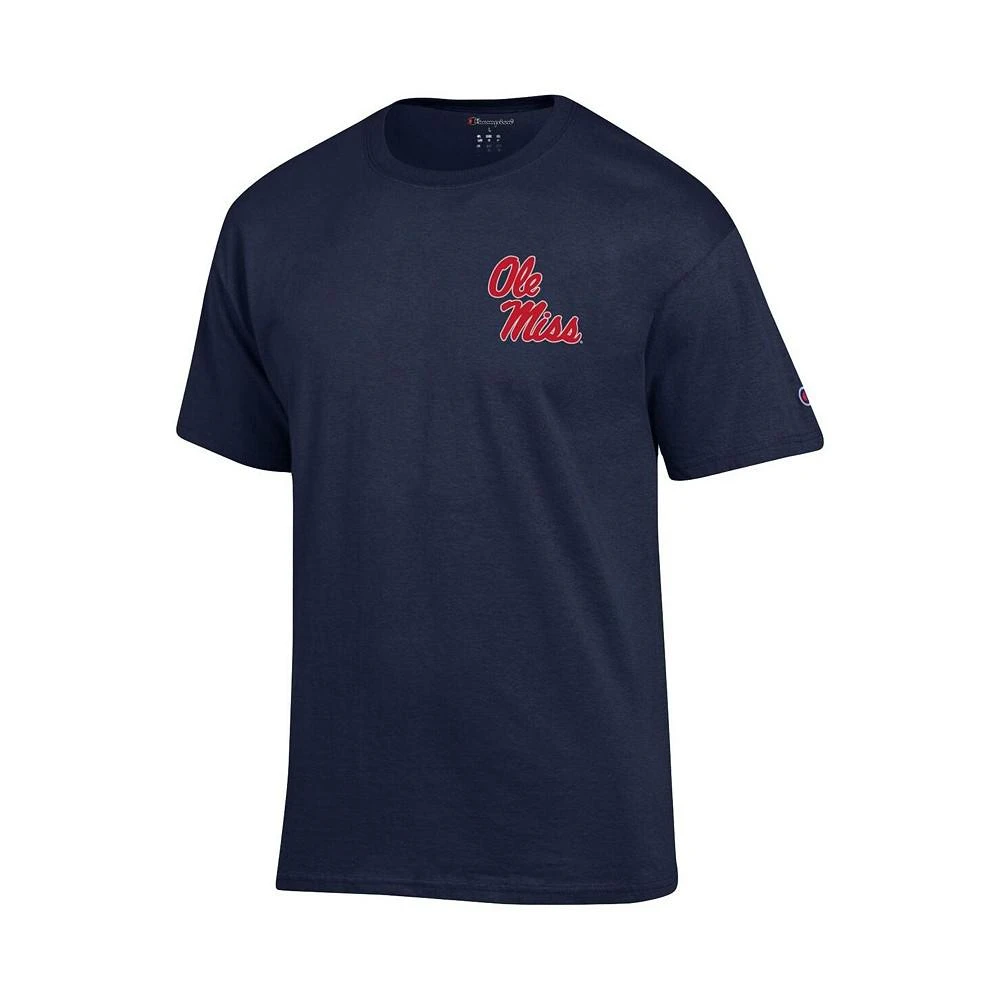 商品CHAMPION|Men's Navy Ole Miss Rebels Stack 2-Hit T-shirt,价格¥256,第2张图片详细描述