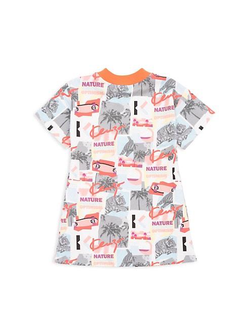 Little Girl's & Girl's Collage Print T-Shirt Dress商品第2张图片规格展示