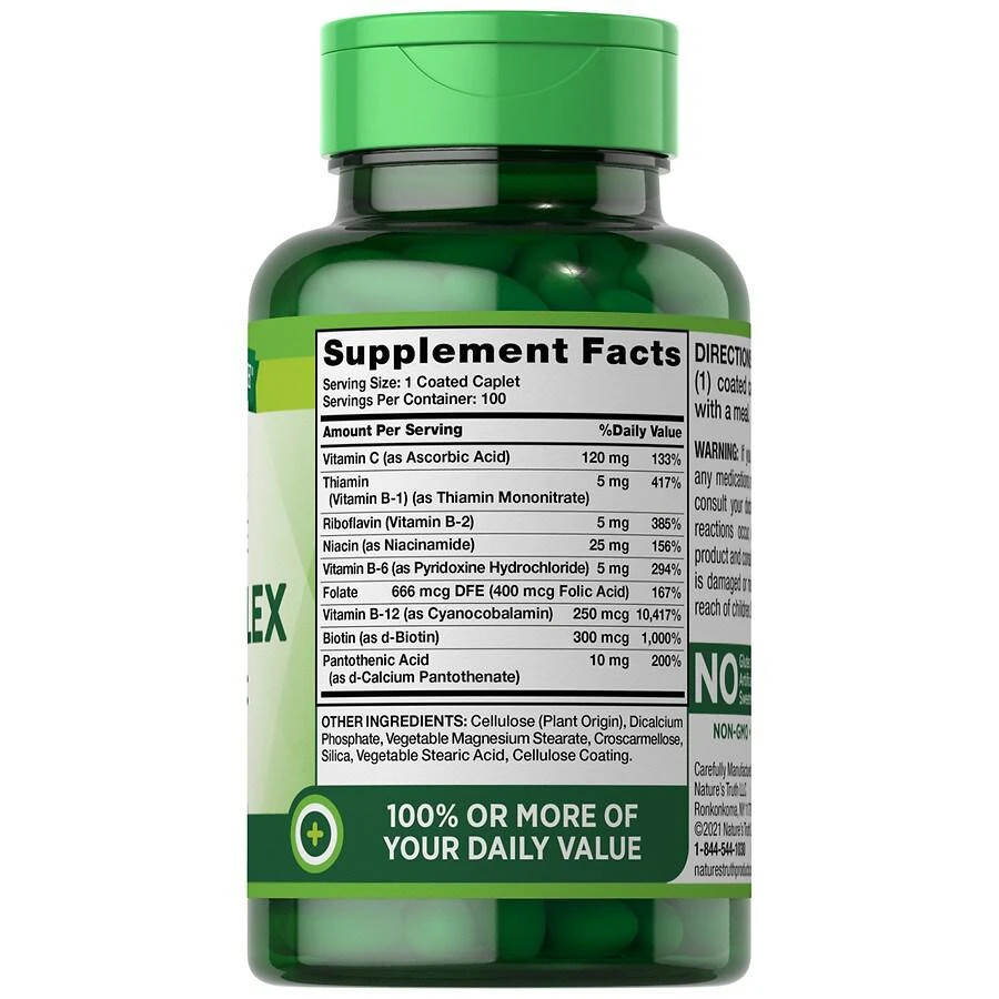 商品Nature's Truth|High Potency Complete B-Complex plus Vitamin C,价格¥34,第3张图片详细描述