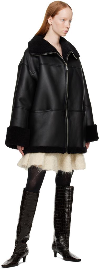 Black Signature Shearling Jacket商品第4张图片规格展示