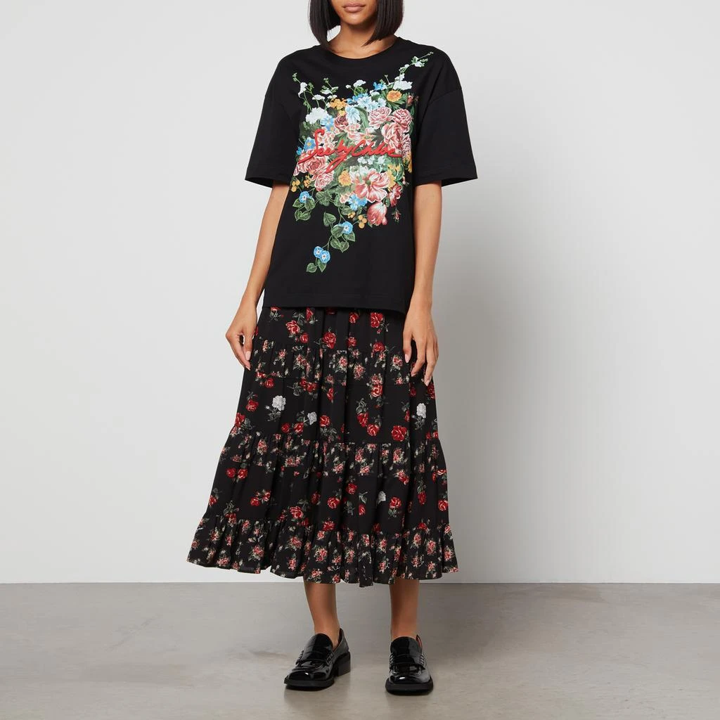 商品See by Chloé|Juliette Floral-Print Stretch-Crepe Maxi Skirt,价格¥644,第3张图片详细描述