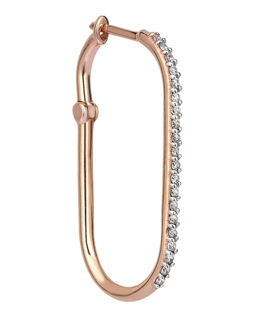 商品Kismet by Milka|Rock'n Charm 14k Rose Gold Diamond Hook Hoop Earring, Single,价格¥6014,第2张图片详细描述