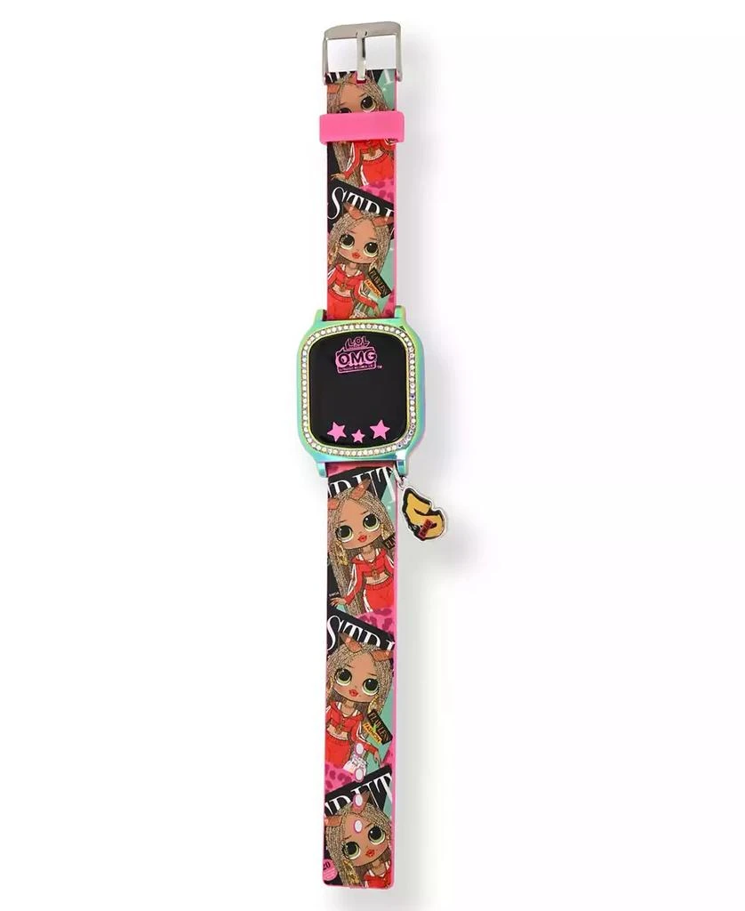 商品Accutime|Omg Kid's Touch Screen Pink Silicone Strap LED Watch, with Hanging Charm 36mm x 33 mm,价格¥129,第3张图片详细描述