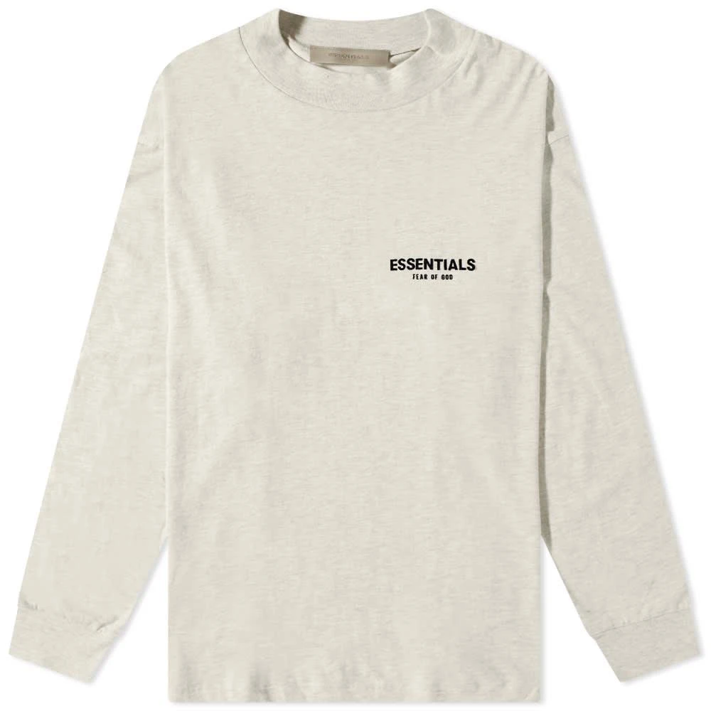 商品Essentials|FEAR OF GOD ESSENTIALS Logo Long Sleeve T-Shirt - Light Oatmeal,价格¥413,第1张图片