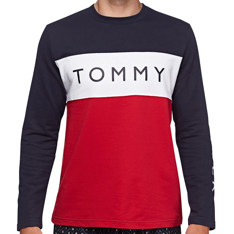 TOMMY HILFIGER 汤米·希尔费格 男士海军蓝搭配红色长袖运动衫 09T3301-410 商品