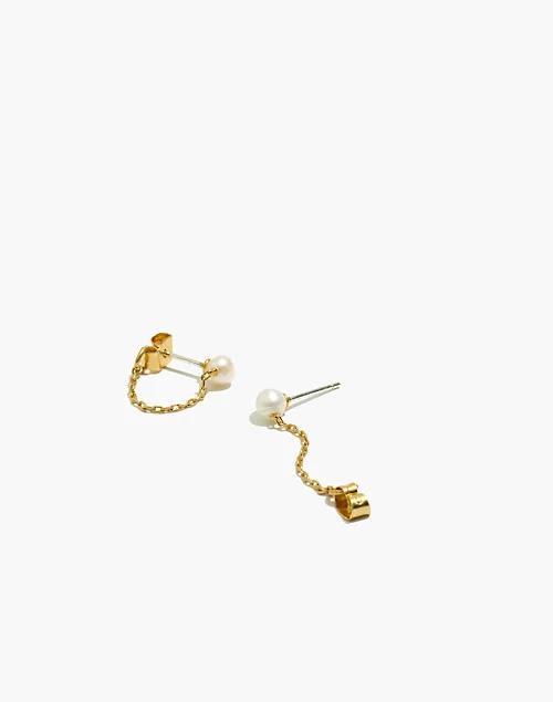 商品Madewell|Freshwater Pearl Chain Stud Earrings,价格¥177,第1张图片