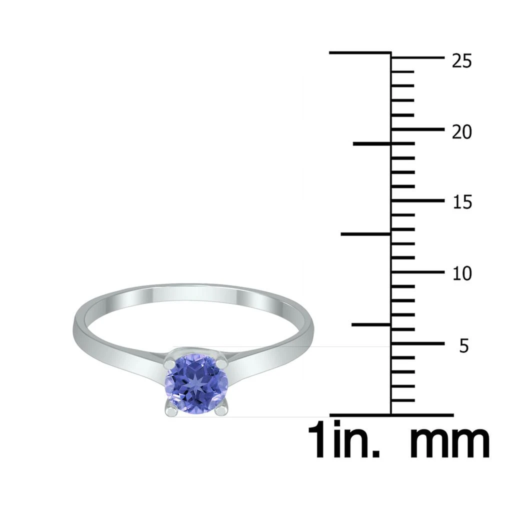 商品SSELECTS|Round 4Mm Tanzanite Cathedral Solitaire Ring In 10K White Gold,价格¥2136,第3张图片详细描述