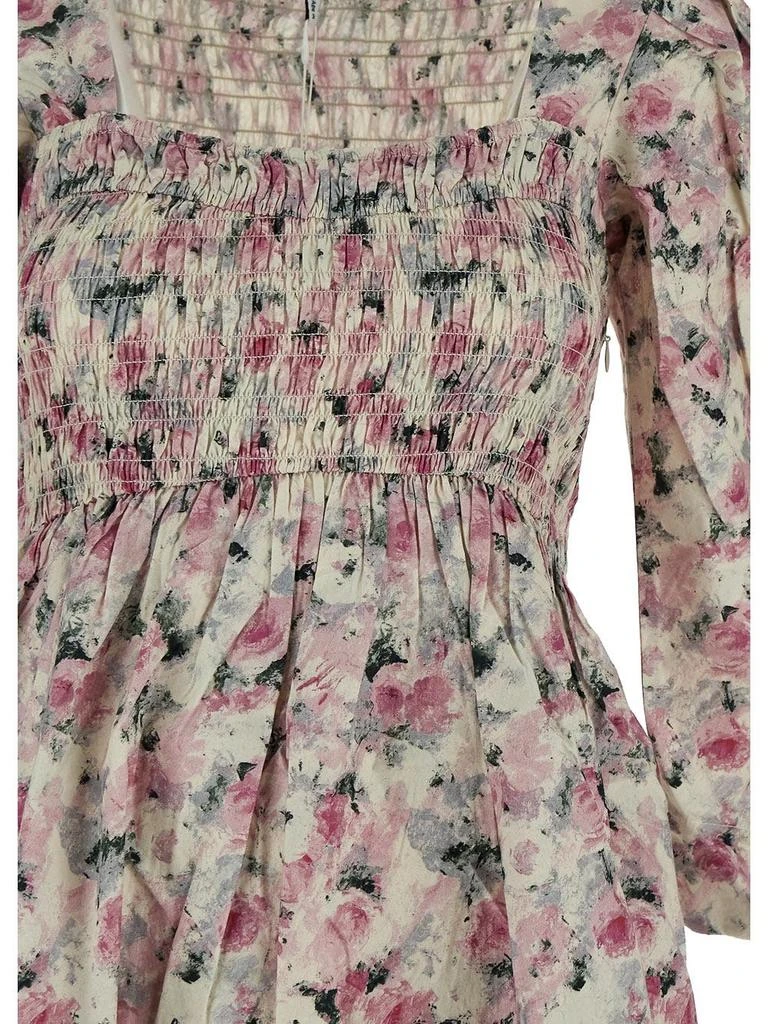 商品Ganni|Cotton Open-neck Smock Long Dress,价格¥2174,第3张图片详细描述