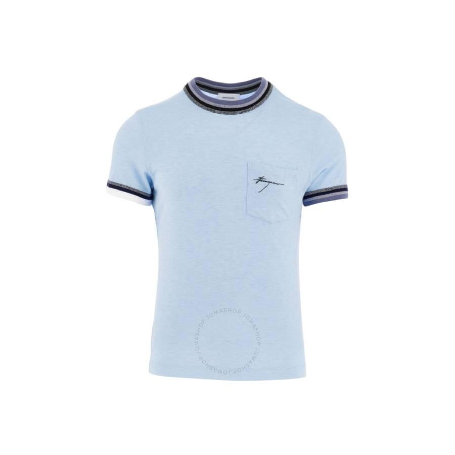 Ferragamo Embroidered Logo Crew Neck T-Shirt, Size Medium – On