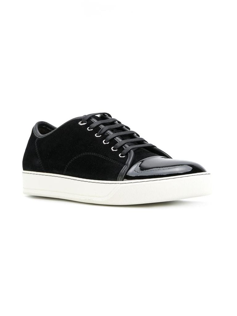 Lanvin Men's  Black Leather Sneakers商品第2张图片规格展示