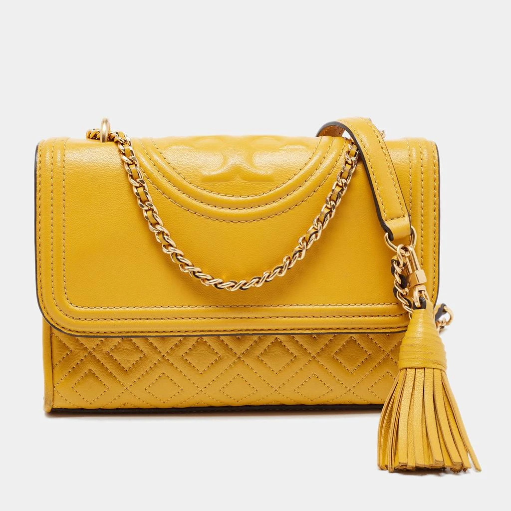 商品[二手商品] Tory Burch|Tory Burch Yellow Leather Small Fleming Crossbody Bag,价格¥2462,第1张图片