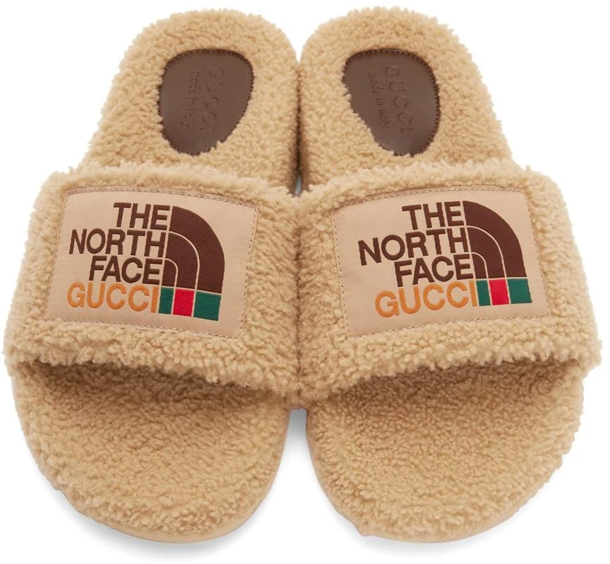 商品Gucci|Beige The North Face Edition Merino Wool Slides,价格¥7614,第5张图片详细描述