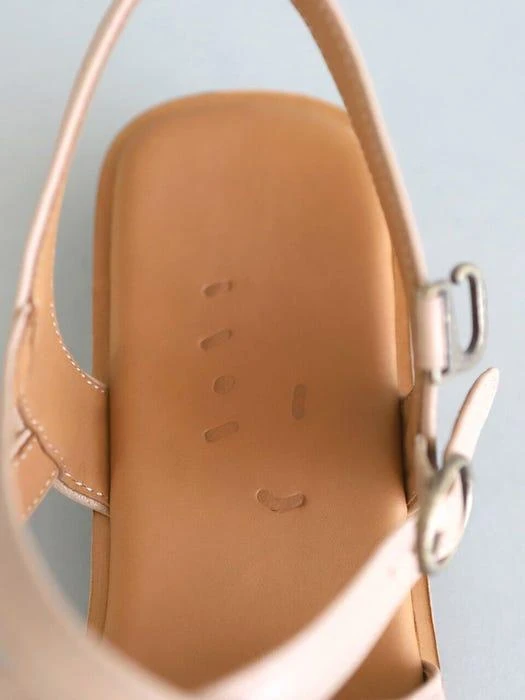 Leather Crossover Sandals_Pink Beige 商品