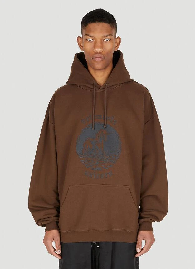 商品Vetements|Unicorn Print Hooded Sweatshirt in Brown,价格¥4001,第1张图片