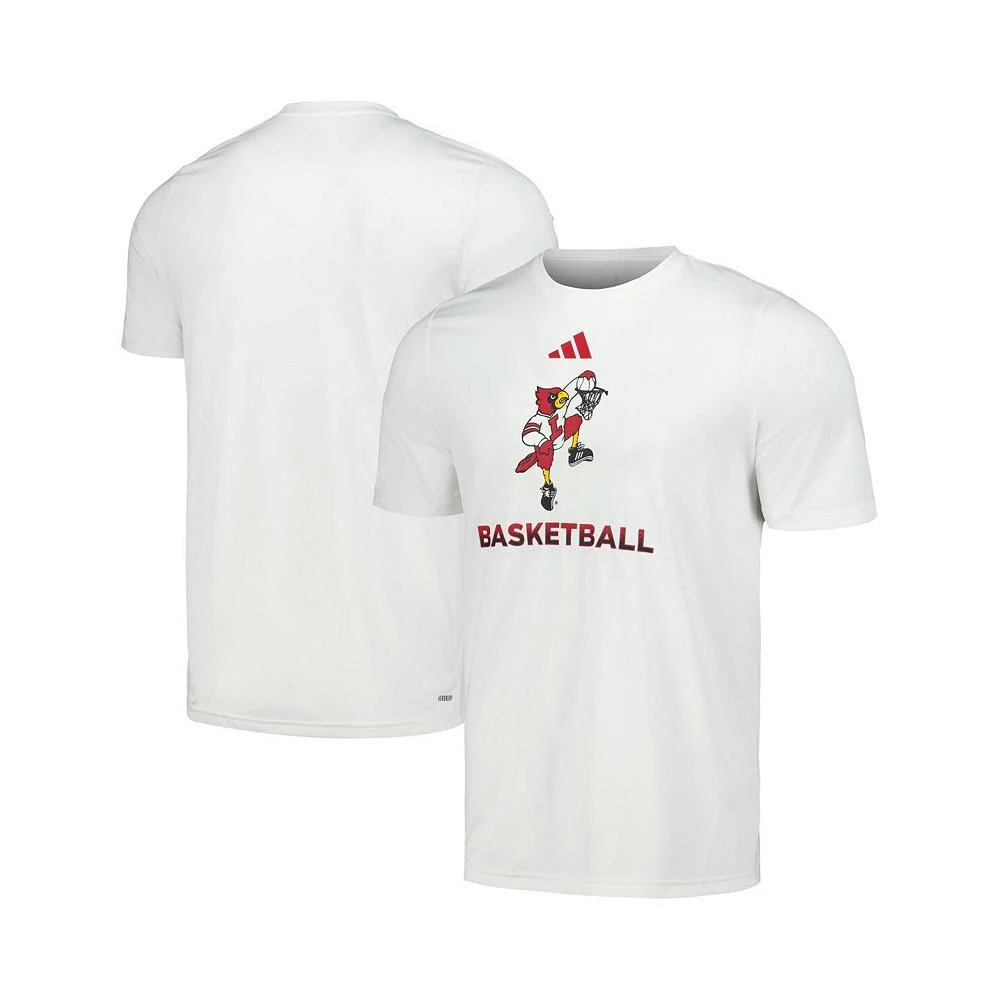 商品Adidas|Men's White Louisville Cardinals Fadeaway Basketball Pregame AEROREADY T-shirt,价格¥294,第1张图片