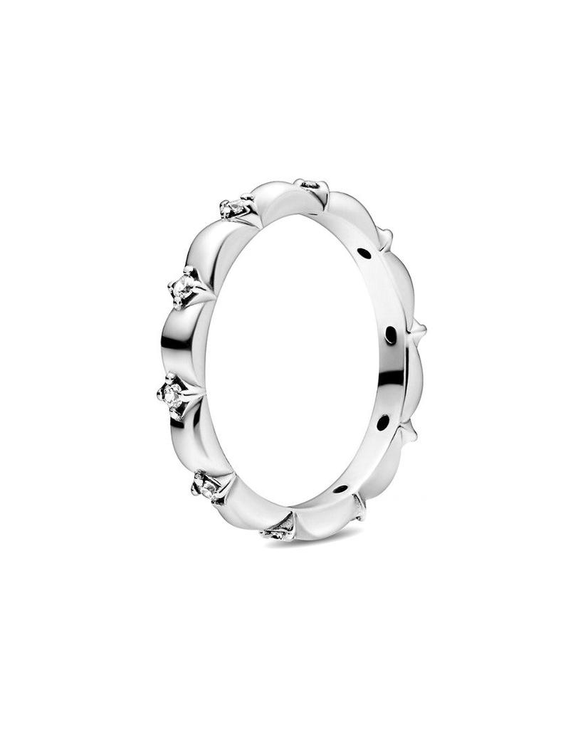 Pandora Jewelry Silver CZ Flower Petals Band Ring商品第1张图片规格展示