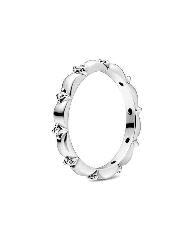 商品PANDORA|Pandora Jewelry Silver CZ Flower Petals Band Ring,价格¥172,第1张图片