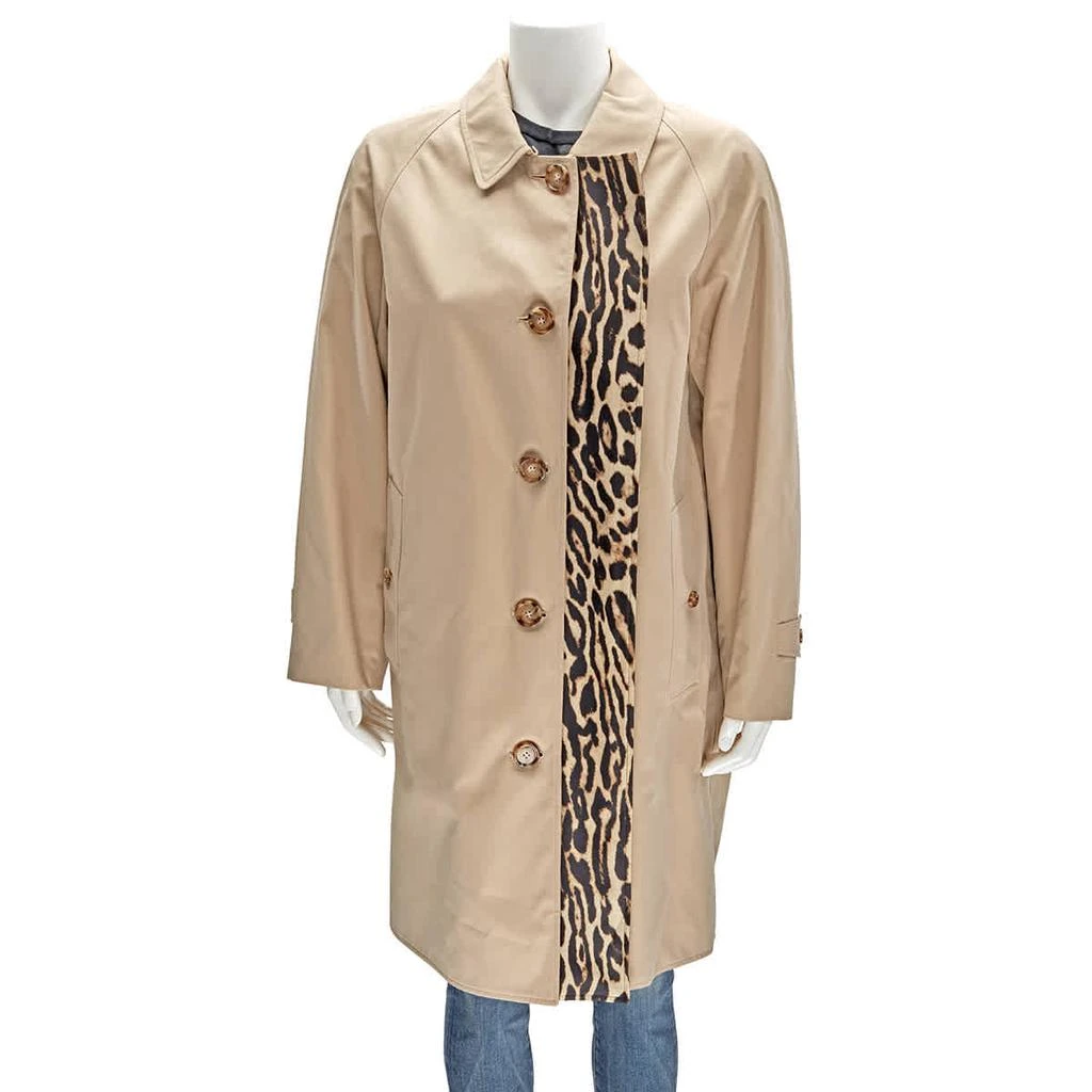 商品Burberry|Beige Leopard Print Trim Trench Coat,价格¥8828,第1张图片