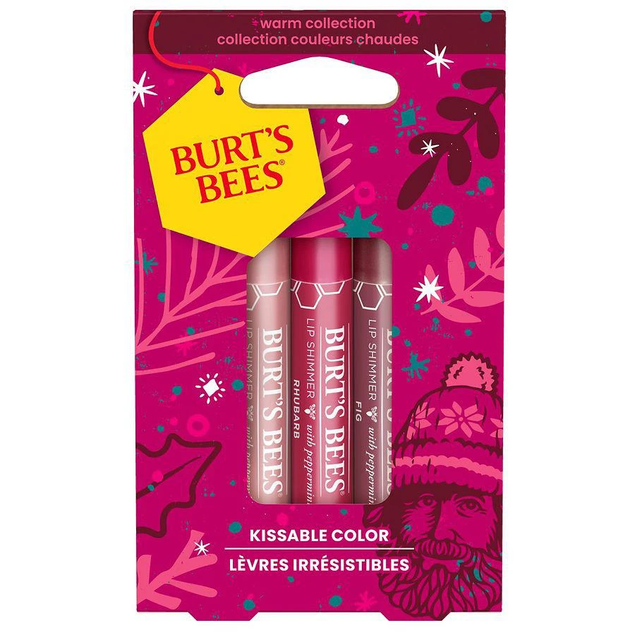 商品Burt's Bees|Kissable Color Holiday Gift Set, Warm Collection, Lip Shimmers,价格¥101,第1张图片