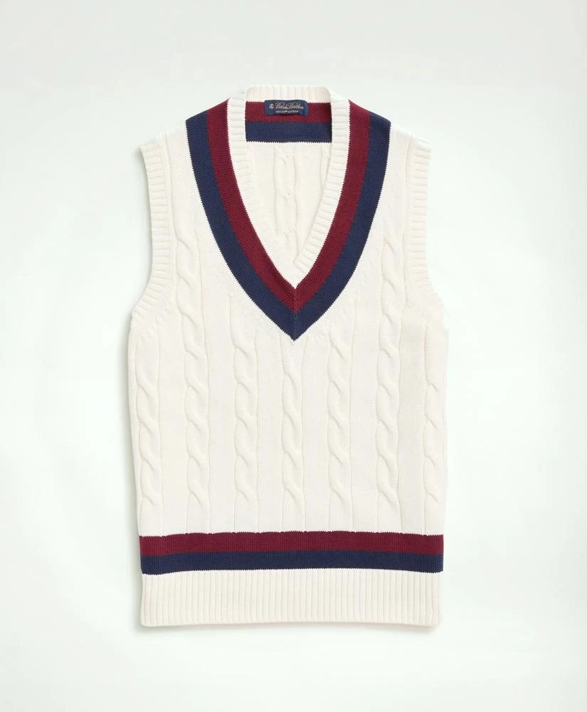 商品Brooks Brothers|Vintage-Inspired Tennis V-Neck Vest in Supima® Cotton,价格¥1064,第1张图片