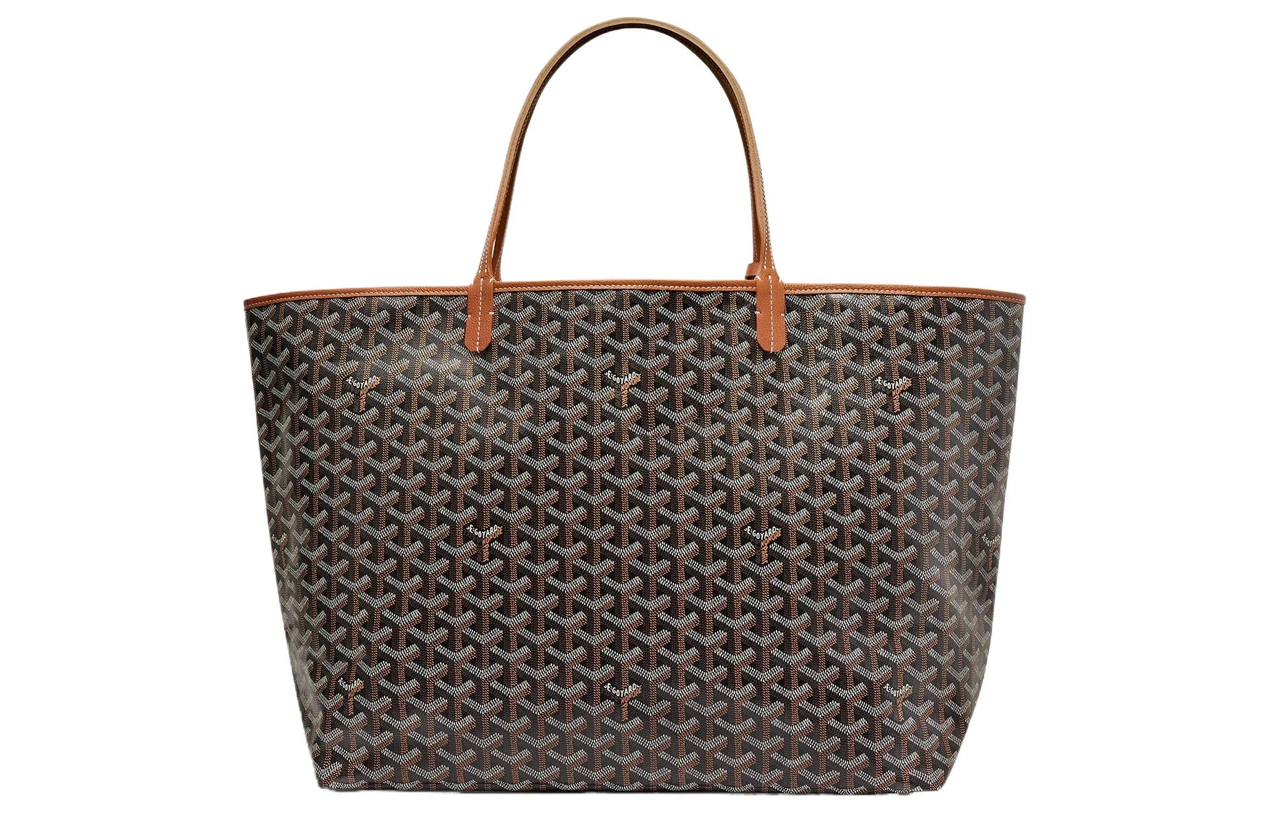 商品[国内直发] Goyard|戈雅 Saint Louis Y字老花满印皮革手柄 帆布棉麻牛皮 子母包托特包 单肩包手提包 大号 男女同款情侣款 11色可选,价格¥15816,第10张图片详细描述