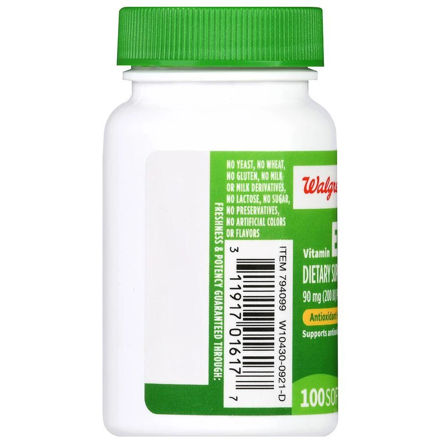 商品Walgreens|Vitamin E 90 mg Softgels (100 days),价格¥84,第4张图片详细描述