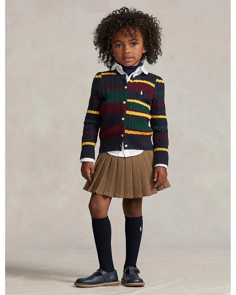 Girls' Striped Mini-Cable Cotton Cardigan - Little Kid, Big Kid 商品