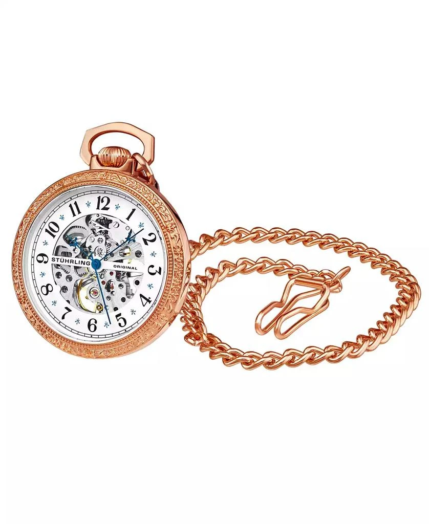 商品Stuhrling|Women's Rose Gold Stainless Steel Chain Pocket Watch 48mm,价格¥1717,第1张图片