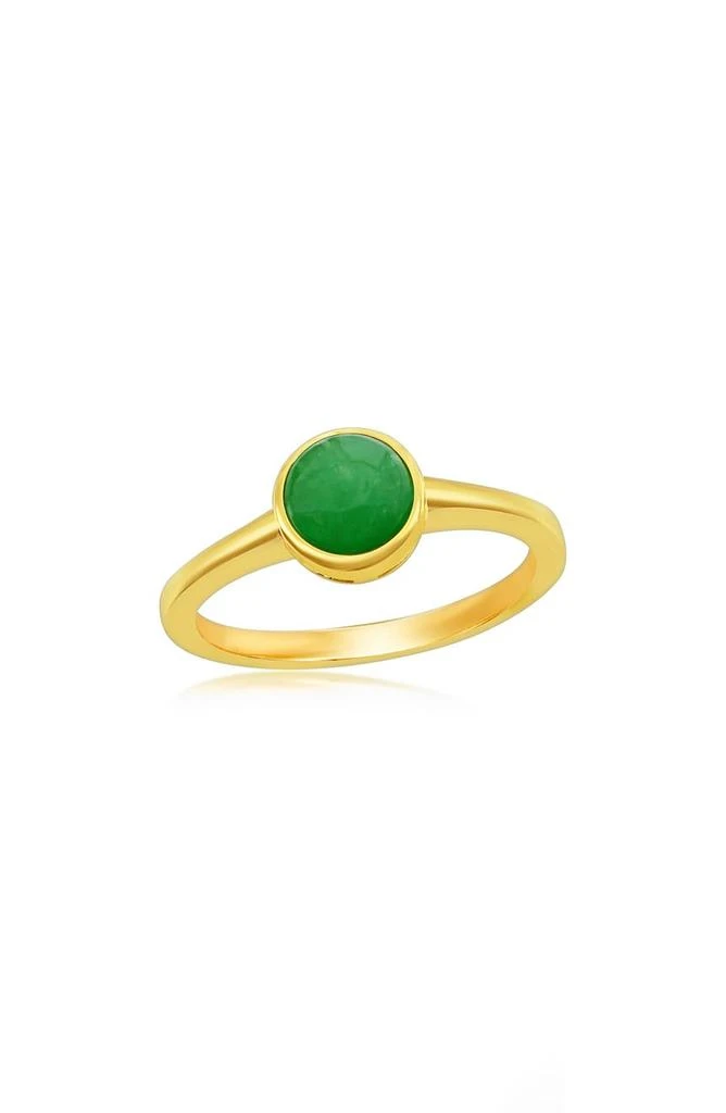 商品SIMONA|Sterling Silver Cushion Jade Solitaire Ring,价格¥450,第1张图片