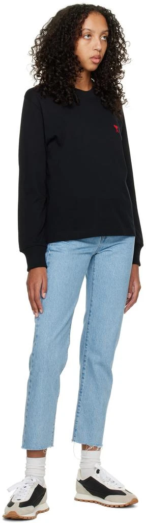 商品AMI|Black Ami de Cœur Long Sleeve T-Shirt,价格¥553,第4张图片详细描述