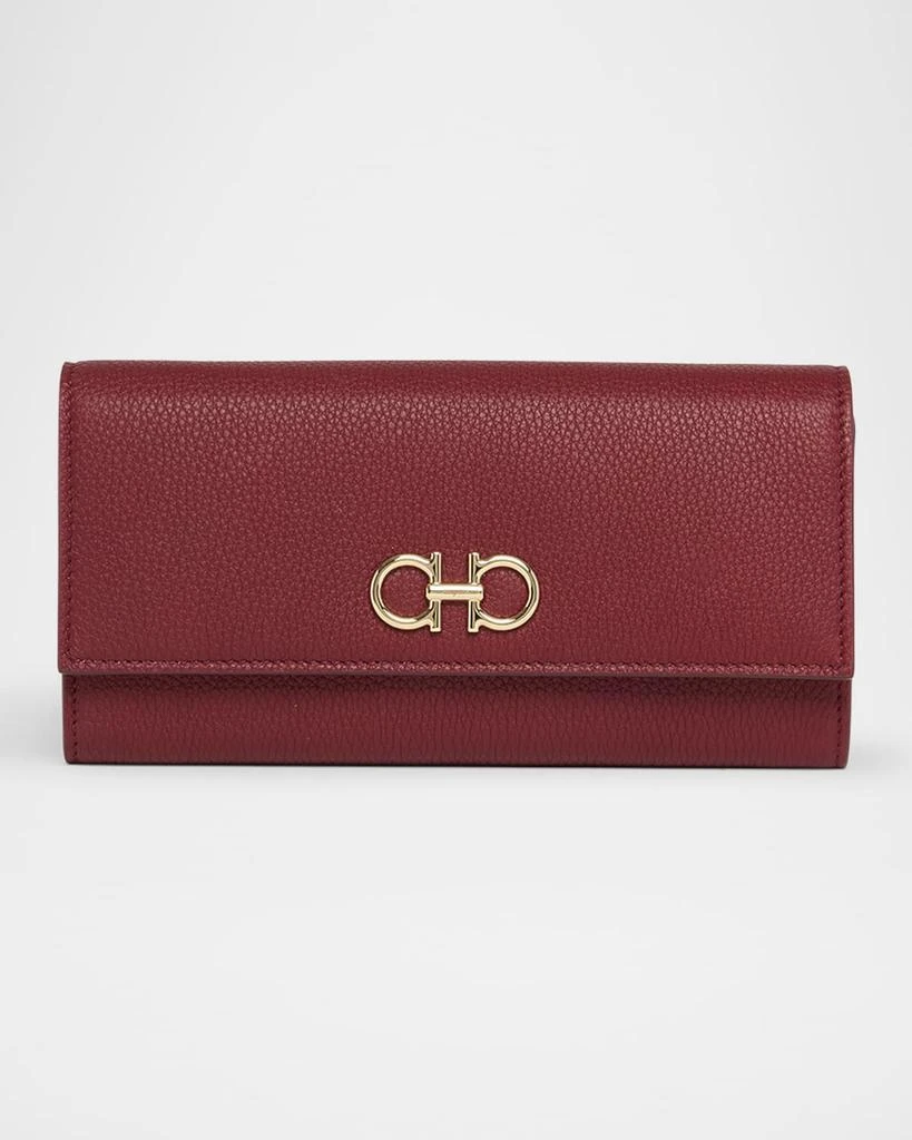 商品Salvatore Ferragamo|Gancino Flap Leather Wallet on Chain,价格¥6563,第1张图片