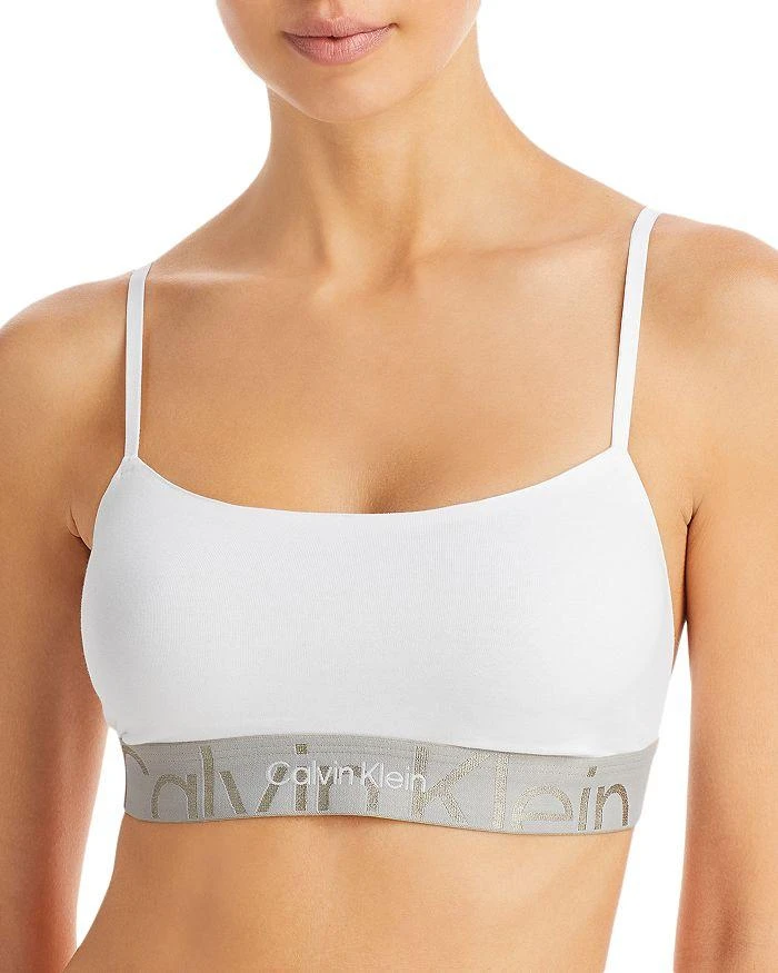 商品Calvin Klein|Embossed icon Cotton Unlined Bralette,价格¥76,第1张图片