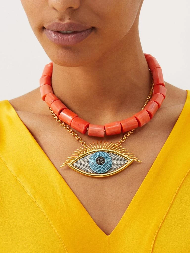 商品Begüm Khan|Eye layered 24kt gold-plated necklace,价格¥15086,第2张图片详细描述