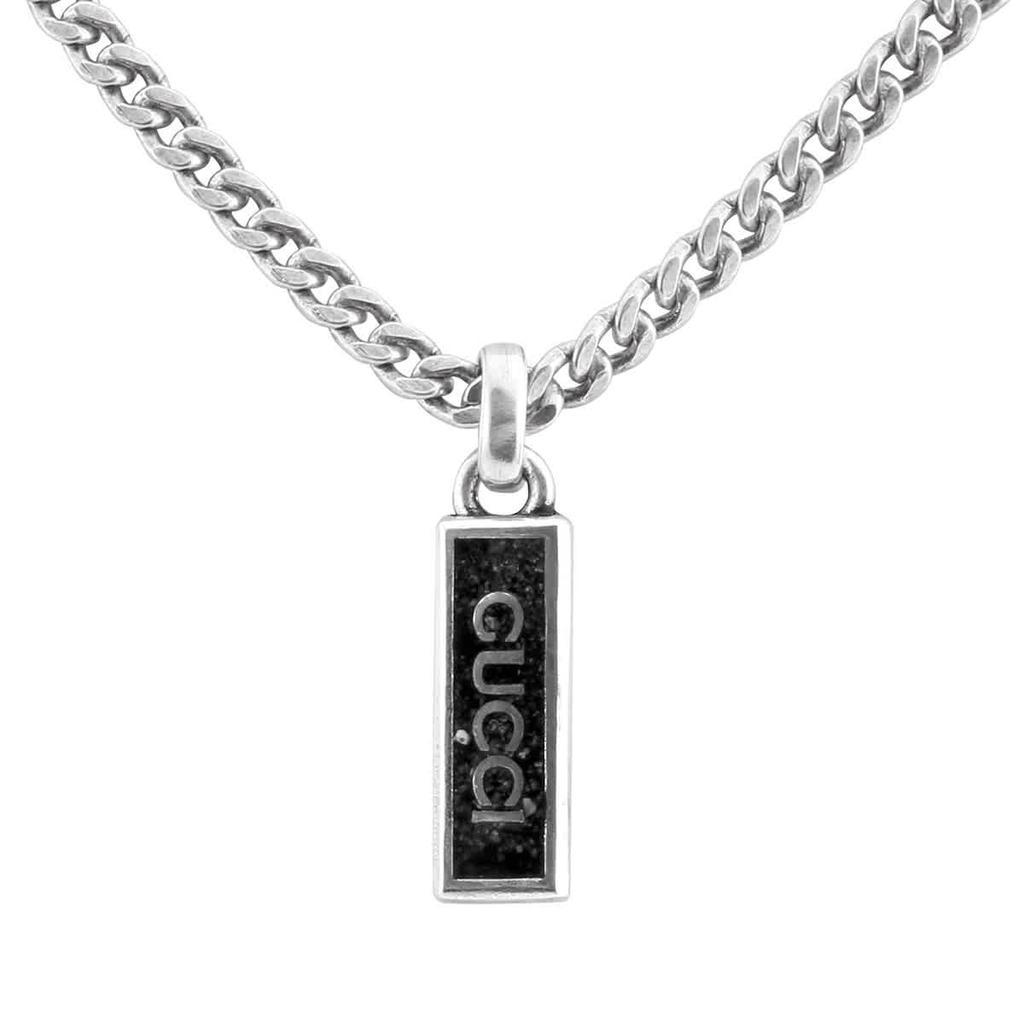 商品Gucci|GUCCI Black Enamel Pendant in sterling silver,价格¥3936,第5张图片详细描述