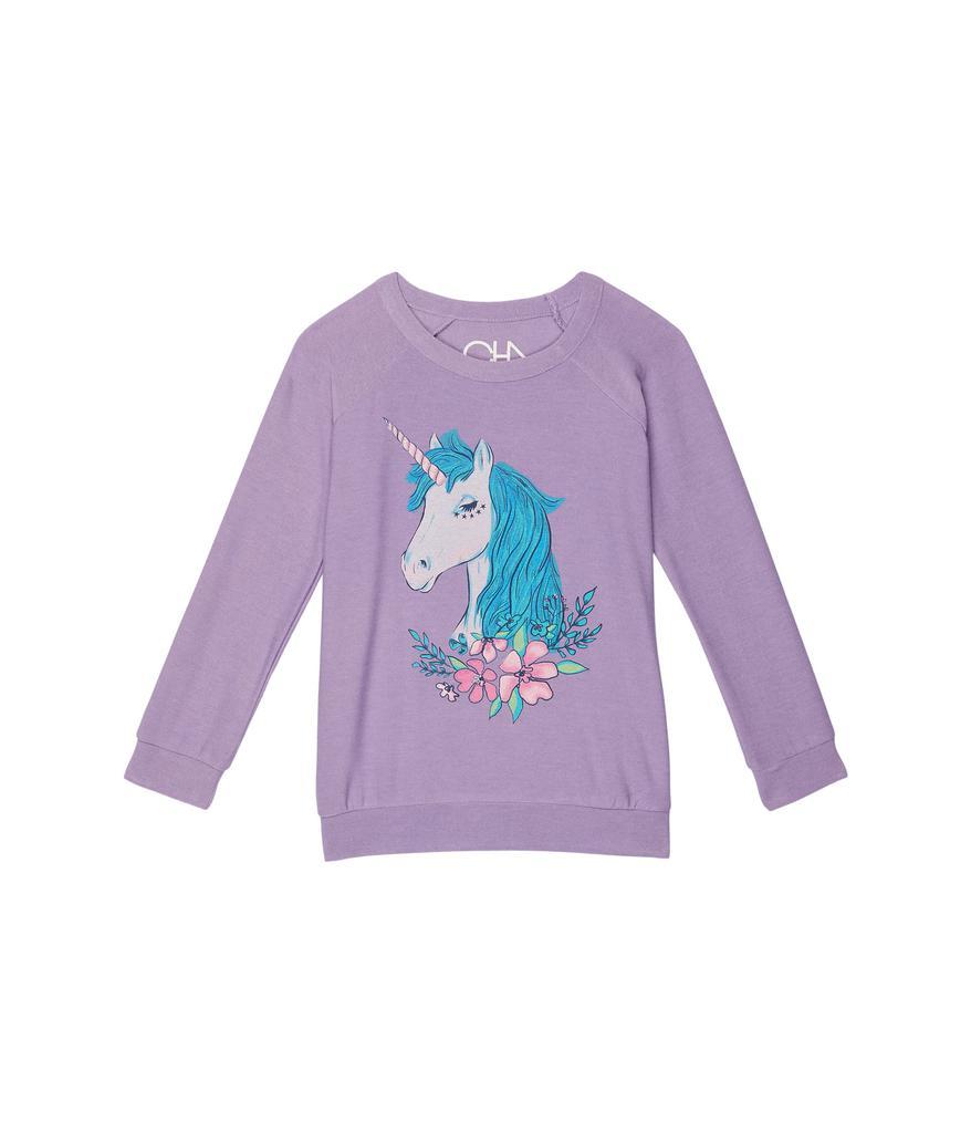 商品Chaser|Lashy Unicorn RPET Cozy Knit Raglan Pullover (Little Kids/Big Kids),价格¥214,第1张图片
