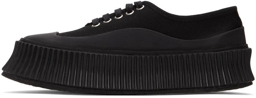 商品Jil Sander|Black Canvas Platform Sneakers,价格¥1589,第3张图片详细描述