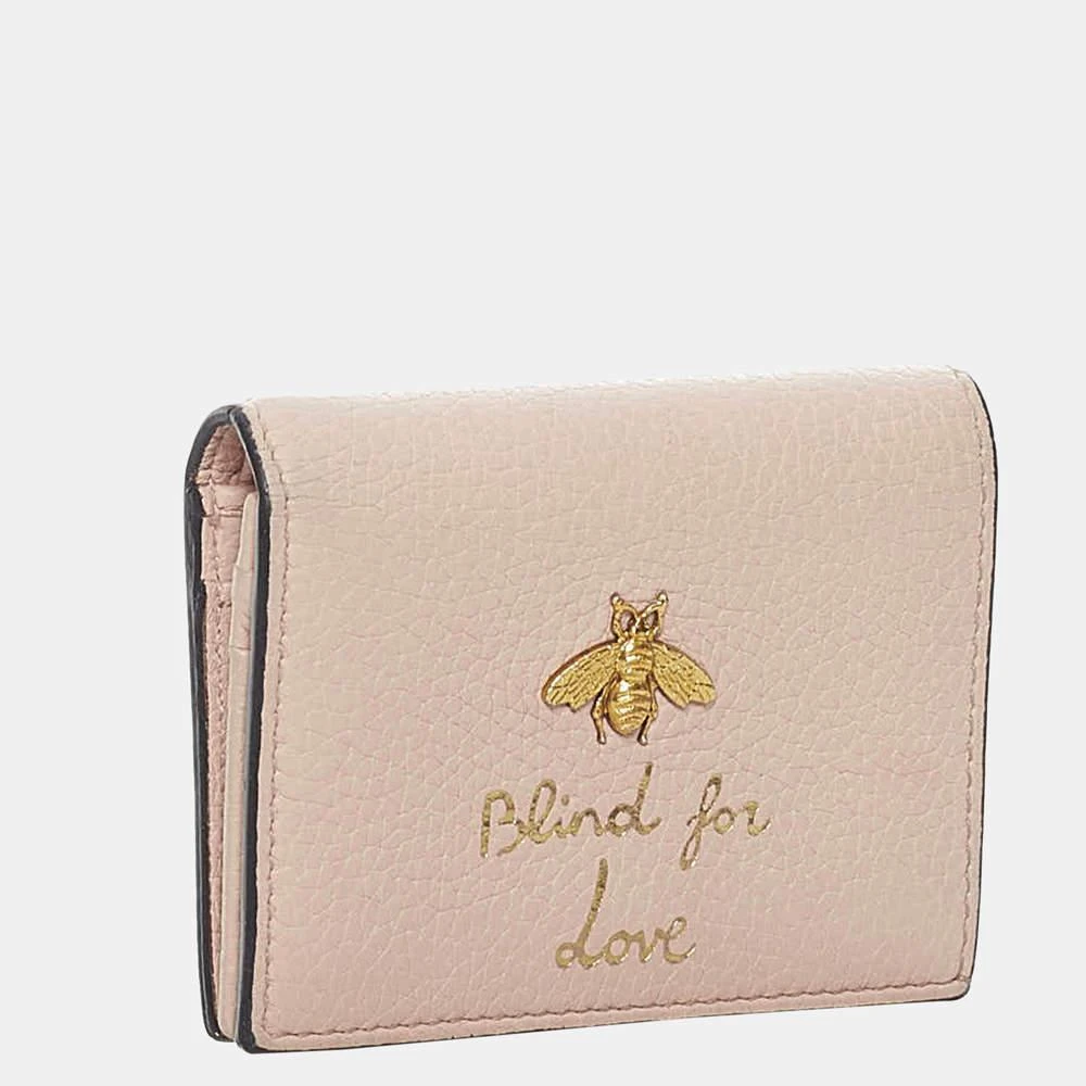 商品[二手商品] Gucci|Gucci Pink Blind for Love Leather Small Wallet,价格¥3673,第2张图片详细描述