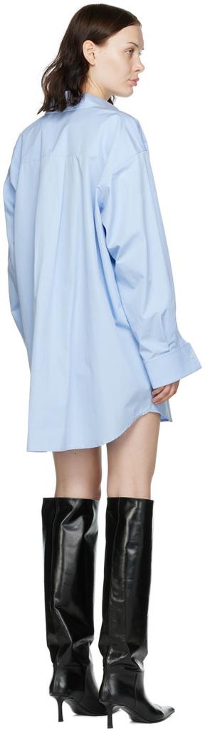 蓝色 Oversized Shirt 连衣裙商品第3张图片规格展示