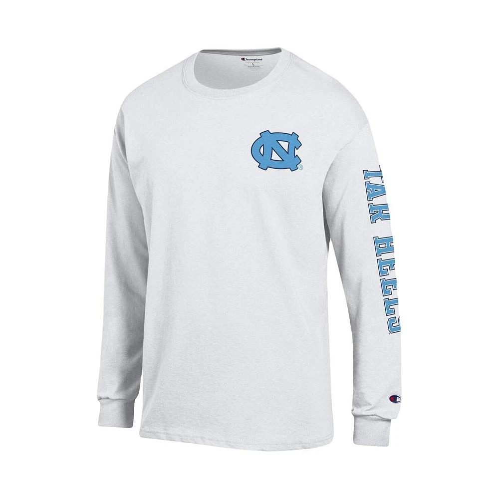 商品CHAMPION|Men's White North Carolina Tar Heels Team Stack Long Sleeve T-shirt,价格¥295,第3张图片详细描述