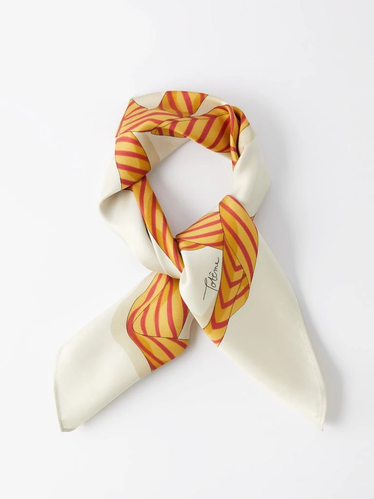 商品Totême|Knotted-print silk-twill scarf,价格¥1026,第1张图片