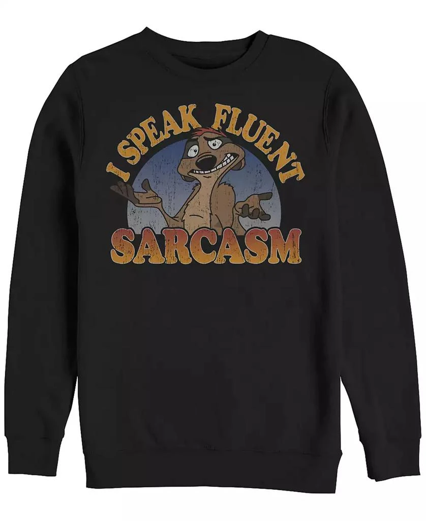 商品Disney|Disney Men's Lion King Timon Speaks Sarcasm, Crewneck Fleece,价格¥337,第1张图片