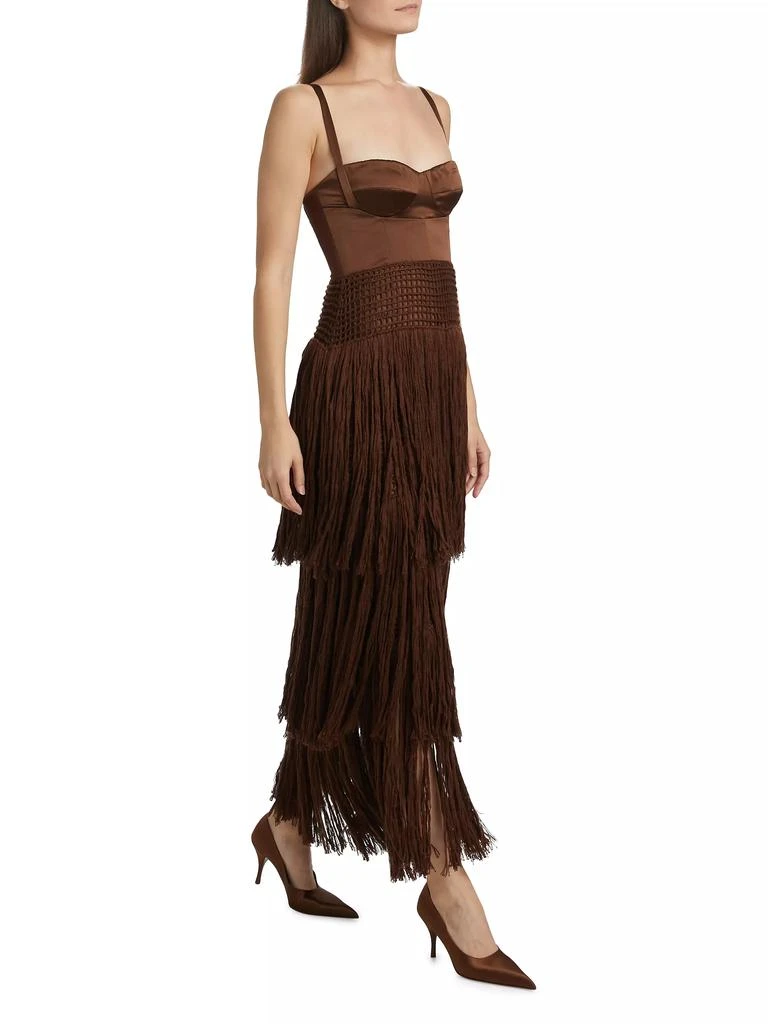 商品Alejandra Alonso Rojas|Bustier Silk Fringe Crochet Dress,价格¥11676,第2张图片详细描述