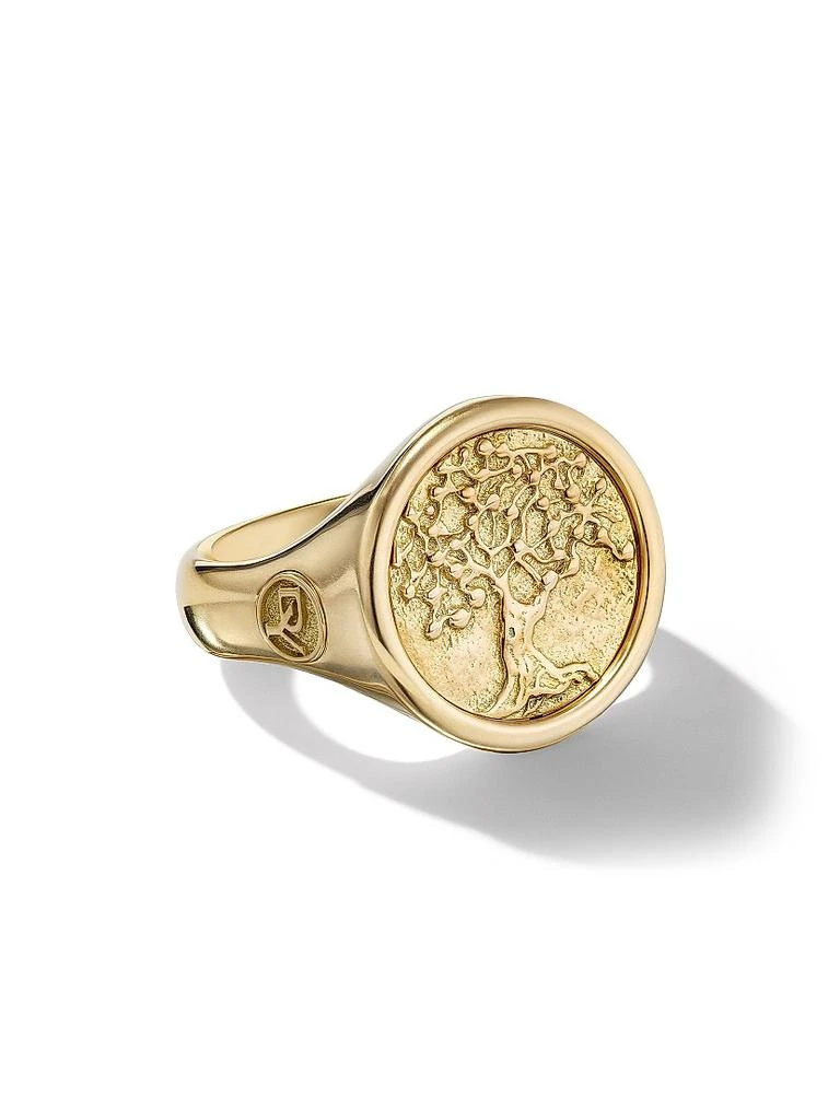 商品David Yurman|Life and Death Duality Signet Ring in 18K Yellow Gold, 20MM,价格¥65092,第1张图片