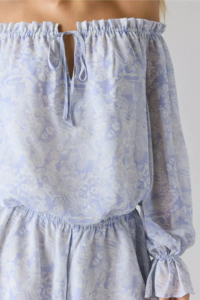 商品Kimchi Blue|Kimchi Blue Penelope Blouson Chiffon Off-The-Shoulder Romper,价格¥185,第3张图片详细描述
