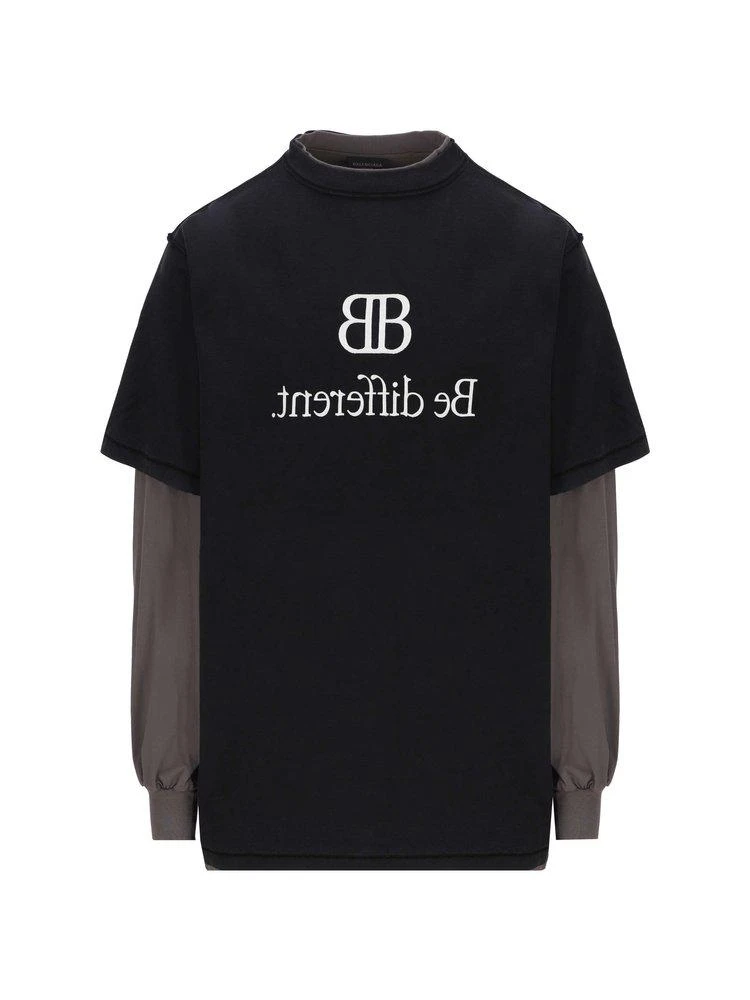 商品Balenciaga|Balenciaga Logo-Printed Two-Layered T-Shirt,价格¥4115,第1张图片