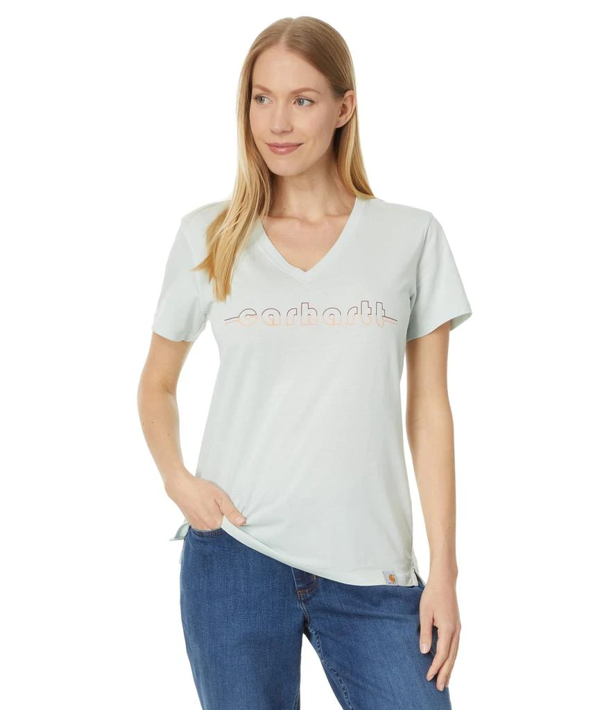 商品Carhartt|Relaxed Fit Lightweight Short Sleeve Carhartt Graphic V-Neck T-Shirt,价格¥137,第1张图片