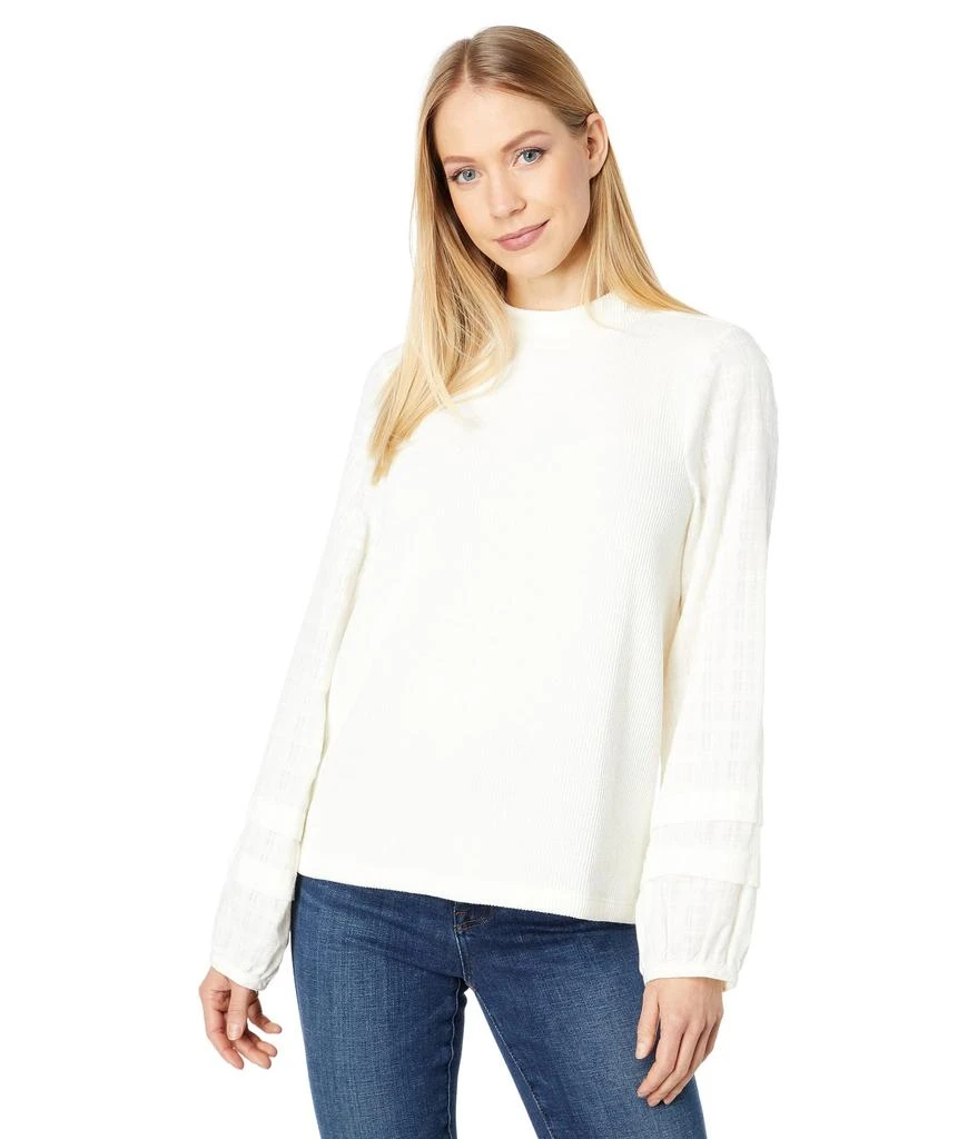 商品Madewell|Weavemix Mockneck Bubble-Sleeve Top,价格¥311,第1张图片