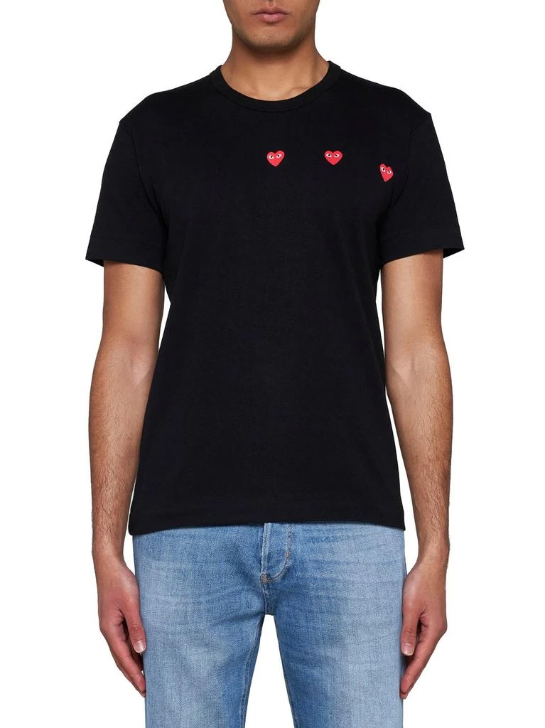 商品Comme des Garcons|Comme des Garçons Play Triple Hearts Crewneck T-Shirt,价格¥432,第3张图片详细描述